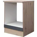 Flex-Well Exclusiv Küchen-Herdumbauschrank Morena 60cm Basaltgrau-San Remo Eiche