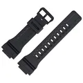Casio Uhrenarmband 28mm Kunststoff Schwarz - W-735H