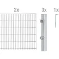 Alberts Komplettset Doppelstabmattenzaun, Feuerverzinkt, Mattenbreite 2 m, 180 cm hoch, 4 m lang