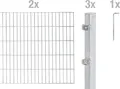 Alberts Doppelstabmatten Zaun, Höhe 180 cm, Länge 4 m, Zaun-Komplettset zum Einbetonieren, feuerverzinkt, Pfosten 60x40 mm