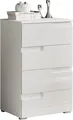 Kommode SPICE 2 in weiß Hochglanz, 4 Schubkästen, 50 cm breit