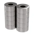 10x Neodym Power Magnet silber - Ringmagnet extra stark - Durchmesser 15x6mm hoch Innendurchmesser 6mm - Supermagnet - Haftkraft ca. 5kg - Magnete für Whiteboard, Pinnwand, Magnettafel, Werkstatt