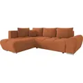 MIRJAN24 Ecksofa Forrest, mit Schlaffunktion und Bettkasten, L-Form Sofa (Velo 627, Ecksofa: Links) - Orange