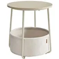 Vasagle Beistelltisch LET223K67, beige, rund, (Ø/H) 45 x 50 cm, aus Holz / Metall