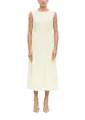 s.Oliver Plissiertes Midi-Kleid mit Bindegürtel und Viskosefutter