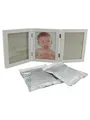 Vertbaudet Abdruck-Set Bilderrahmen weiß Holz Glas Metall 52x22cm