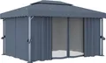vidaXL Pavillon mit Vorhang 4x3 m Anthrazit Aluminium