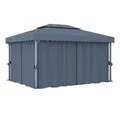 vidaXL Partyzelt Pavillon mit Vorhang 4x3 m Anthrazit Aluminium