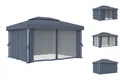 Pavillon Gartenzelt Mit Vorhang 4x3 M Anthrazit Aluminium