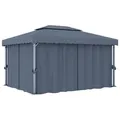 vidaXL Pavillon mit Vorhang 4x3 m Anthrazit Aluminium NEU