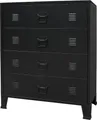 vidaXL Schubladenschrank Metall Industrie-Stil 78 x 40 x 93 cm Schwarz