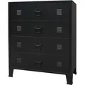 vidaXL Schubladenschrank Metall Industrie-Stil 78 x 40 x 93 cm Schwarz