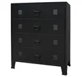 vidaXL Schubkastenkommode, Schubladenschrank Metall Industrie-Stil 78 x 40 x 93 cm Schwarz