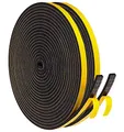 Dichtungsband Türdichtung Selbstklebend 6mm(B) x3mm(D)/20m(L) für Türen Fenster Schaumstoff klebeband Gummidichtung Gegen Kalte Zugluft/Anti-Kollision/Schalldichter/Wasserdichter/Staubdicht, Schwarz