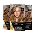 L'Oréal Paris Permanente Haarfarbe Haarfärbeset 7.3 Karamellblond 3er Set
