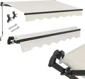 Juskys Markise 250 x 200 cm - Beschattung Terrasse & Balkon - Gelenkarmmarkise mit Kurbel & Halterung - Sonnenschutz Balkonmarkise Gelenkmarkise Beige