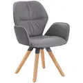 Valdera Armlehnstuhl, Graphit, Grau, Holz, Textil, Leder, Echtleder, Rindleder, Wildeiche, massiv, eckig, 62x91x59 cm, Stoffauswahl, Typenauswahl, Gestellauswahl, Esszimmer, Stühle, Esszimmerstühle, Armlehnenstühle