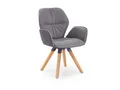 Niehoff MĂ¶bel Indoor Niehoff Chianti Design-Armlehnstuhl Stativgestell Eiche, Leder Napoli schiefergrau 4061341132306