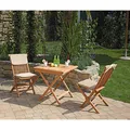 Sunny Smart Sitzgruppe Bristol creme, braun Holz, 7-teilig