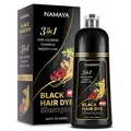 Black Hair Dye Shampoo 3 in 1- Schwarzes Haar Shampoo gegen graue Haare 500 ml