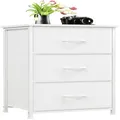 Somdot Stoffkommode 3 Schubladen Weiß 30x42x71,5
