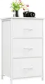 Somdot Stoffkommode 3 Schubladen Weiß 30x42x71,5