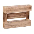 UNUS Pflanzkasten Outdoor Deko Paletten Design, 30,5 x 40 x 8,5 cm, Blumenkasten Balkon, Wanddeko Holz geflammt