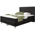 Boxspringbett - schwarz - H3 - 140x200 cm