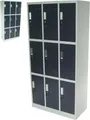 Spind 9-Fächer Neunerspind Garderobenschrank Umkleidespind Metall Schrank 57023