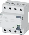 Siemens FI-Schutzschalter 5SV3644-6 | Typ A | 4-polig | 40A | 300mA | 400V | Hutschiene | 4TE | IP20 | grau