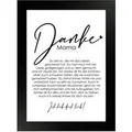 WANDStyle Gerahmtes Poster Danke Mama 13 x 18 cm Geschenkidee für Eine Person
