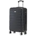 Koffer Trolley Reisekoffer Suitcase, Rollkoffer Handgepäck ,mit 4 Rollen 360°, Hartschalenreisekoffer, Zahlenschloss, Weicher Gummigriff (L, Schw... - Schwarz