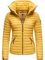 MARIKOO Damen Übergangsjacke Steppjacke mit abnembarer Kapuze Löwenbaby Gelb Gr. S