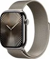 Apple Watch Series 10 GPS + Cellular 46mm Titan Natur mit Milanaise-Armband S/M Natur
