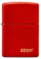 ZIPPO Original Feuerzeug Regular / Rot metallic gelasert Zippo Logo / Etui