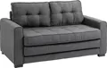 HOMCOM Schlafsofa Klappsofa 2-Sitzer Stoffsofa Bettsofa Sofa mit Schlaffunktion Sofagarnitur Leinen-Touch Gummiholz Grau 147,5 x 75 x 85 cm