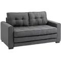 Homcom Schlafsofa,, Grau, Kunststoff, 75x85x147.5 cm, Wohnzimmer, Sofas & Couches, Schlafsofas