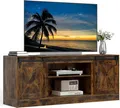 COSTWAY TV Schrank mit 2 Schiebetüren & Regalen, TV-Ständer für bis 70" Fernseher, TV Lowboard 150 x 39 x 60 cm, Fernsehtisch für Wohnzimmer, braun