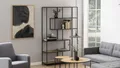 Bücherregal Seaford 6 Ablagen Industrial Regal Wildeiche Look schwarz Metall