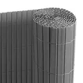 Ribelli® PVC Sichtschutzmatte mit Steg, extra stabil Sichtschutzzaun Sichtschutz Zaun Balkon Windschutz (90 x 300 cm, anthrazit)