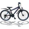 26 Zoll Fahrrad MTB mit Beleuchtung und SHIMANO 21-Gang Faster SBO - Schwarz