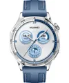 Watch GT5 46mm (Vili-B19W), Smartwatch silber, blaues, gewebtes Armband