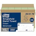 Tork Advanced 100% Recycelt Papierhandtücher H3 V-falz (zick-zack) Grün 2-lagig 290179 15 Stück à 250 Blatt