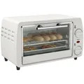 HOMCOM Minibackofen 10 Liter 750 W Kleiner Elektrobackofen mit Temperatur bis zu 230 ℃, Timer 60 Minuten Backblech, Cremeweiß, Cremeweiß