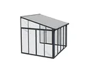 Canopia by Palram Wintergarten Bausatz Sanremo 10x10 Sonnenschutz Veranda Kaltwintergarten 300x314cm Grau Polycarbonatplatten und Aluminium