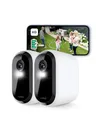 Arlo Essential 2 HD XL Batterie Überwachungskamera Aussen WLAN, Kabellos, 1080p Video, Farbnachtsicht, Licht, Bewegungsmelder, Sirene, 2-Wege Audio, Arlo Secure Plan Testzeitraum, 2 Kameras, Weiß