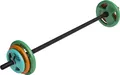 GORILLA SPORTS® Langhantel Set 20 kg - Aerobic, 130 cm, mit 6 Hantelscheiben, 2x1,25 kg, 2x2,5 kg, 2x5 kg Gewichte, 30mm, Gusseisen gummiert, Federverschlüsse - Hantelset, Pump Set, Langhantelset