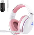 Gvyugke Gaming Headset Wireless, Pink Gaming Kopfhörer Kabellos mit Abnehmbares