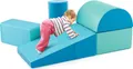 COSTWAY 5 TLG. Schaumstoffbausteine, Riesenbausteine zum Toben und Klettern, Softbausteine aus Schaumstoff (Blau)