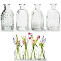 12 x kleine Vasen aus Glas Vintage H 13,5 cm - Glasvasen - Väschen - Tischdeko - Blumenvase - Dekoflasche - Glasflasche - Transparent